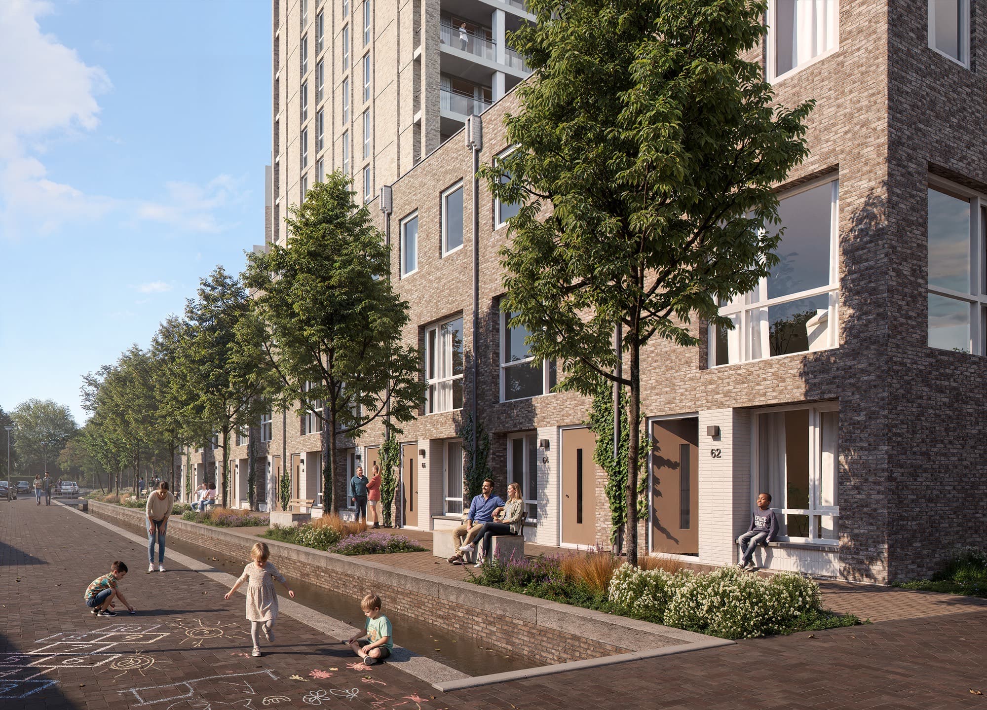 Impressie van de gebouwen van Cascade